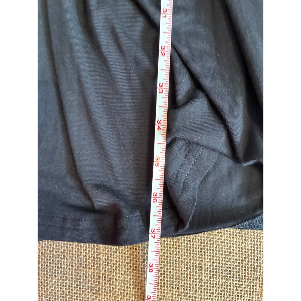 Minimalist Womens Black Long Sleeve Empire Waist Pocket Dress XL New - Picture 5 of 7